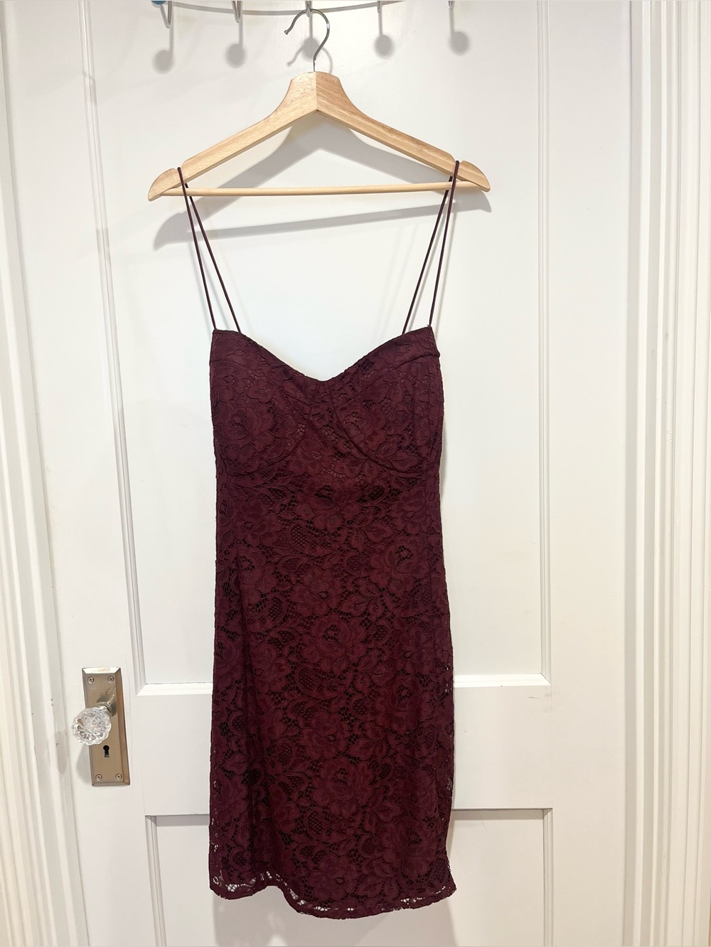 BHLDN Maroon Lace Corset Mini Dress 20W